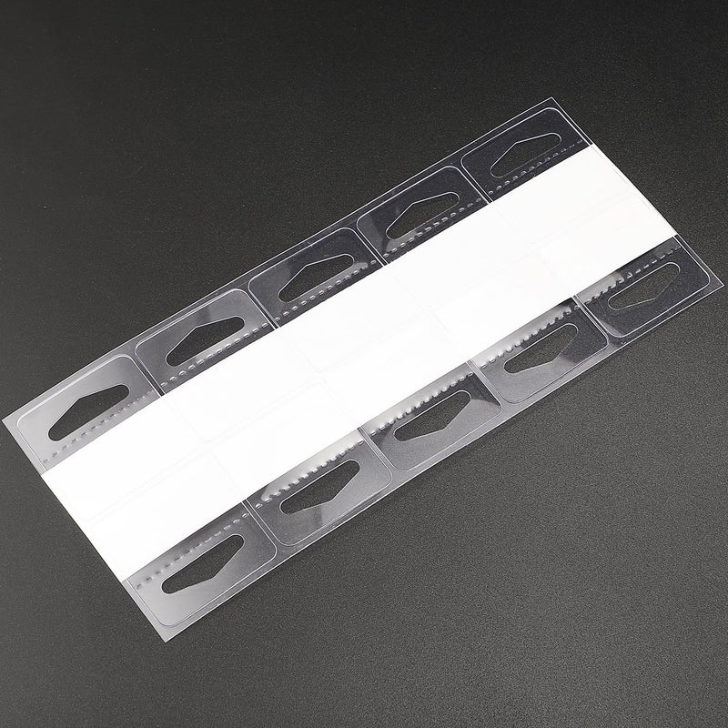 TecUnite 300 Pieces Adhesive Hanging Tags 1-1/2 by 1-1/2 Inch Slot Hole Display Hang Tabs Clear Plastic Hanging Tags Folding Tabs for Store Retail Display - Image 4